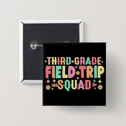 Lehrer SchülerInnen der dritten Klasse der Feldfah Button (Vorne & Hinten)