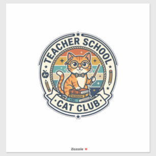 Lehrer Schulkatze Süße Katze Design - Lehrer Sch Aufkleber