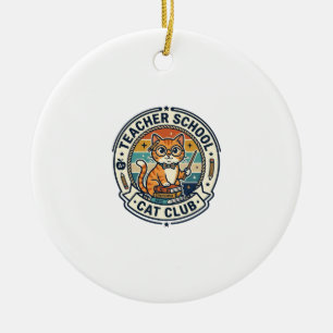 Lehrer Schulkatze Süße Kitty Design - Lehrer Sch Keramik Ornament