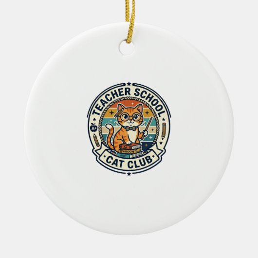 Lehrer Schulkatze Süße Kitty Design - Lehrer Sch Keramik Ornament (Vorne)