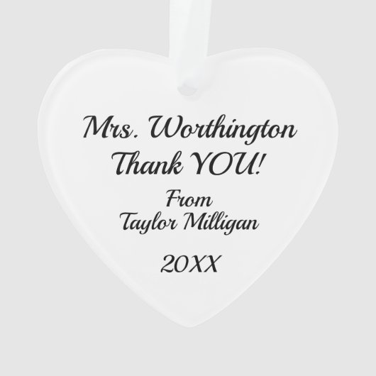 Lehrer / Schulpersonal - Danke, Ornament (Rückseite)
