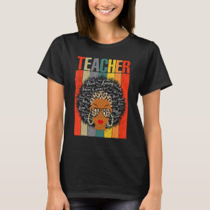 Lehrer Schwarze Geschichte Monat Leopard Messy Bun T-Shirt