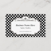 Lehrer - schwarze Polka-Punkte Visitenkarte (Rückseite)