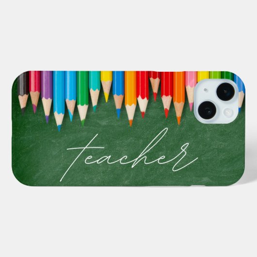 Lehrer Script-Chalkboard-Stifte Case-Mate iPhone Hülle (Rückseite (Horizontal))