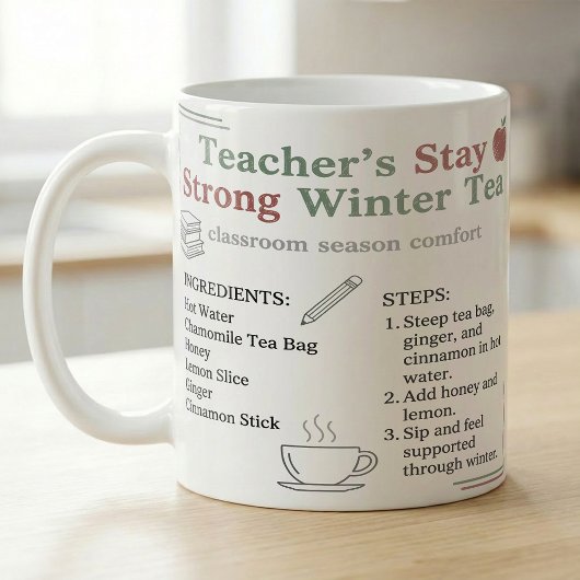Lehrer-Selbstfürsorge-Tee-Routine Winterpause Kaffeetasse