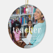 Lehrer | Sentimental Foto Keepake Weihnachten Keramik Ornament (Links)