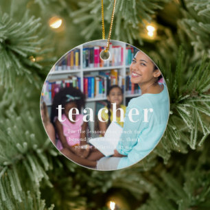 Lehrer   Sentimentale Foto-Erinnerung Weihnachten Keramik Ornament