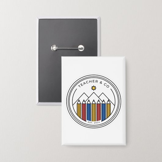 Lehrer-Shirt-Design - Zurück zur Schule Button (Vorderseite/Rückseite)