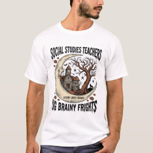 Lehrer-Shirt Sozialkunde Gruseliges Gehirn Schreck T-Shirt