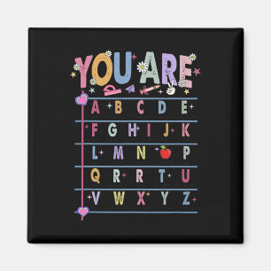 Lehrer Sie Sind Buchstaben Alphabet Lernen Abcs Zu Magnet