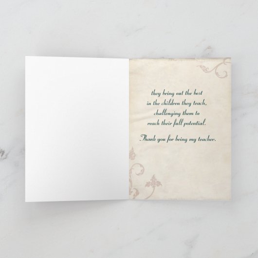 Lehrer sind speziell dankeskarte (Innenseite)