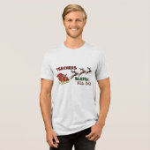 Lehrer Sleigh Weihnachten Tri-Blend Shirt (Vorderseite voll)