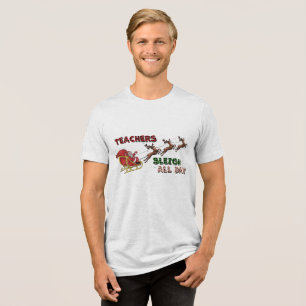 Lehrer Sleigh Weihnachten Tri-Blend Shirt