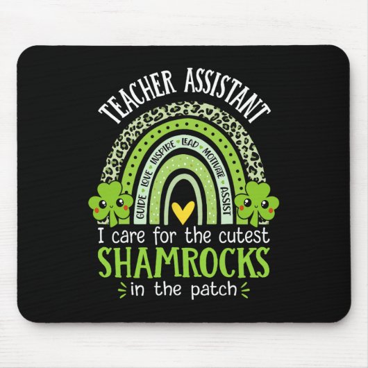 Lehrer Sofort St Patricks Day Shamrocks Lehrer A Mousepad (Vorne)