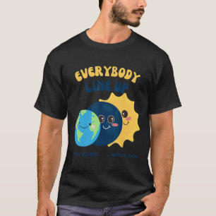 Lehrer Solar Eclipse 8. April 2024 Niedlich Earth  T-Shirt
