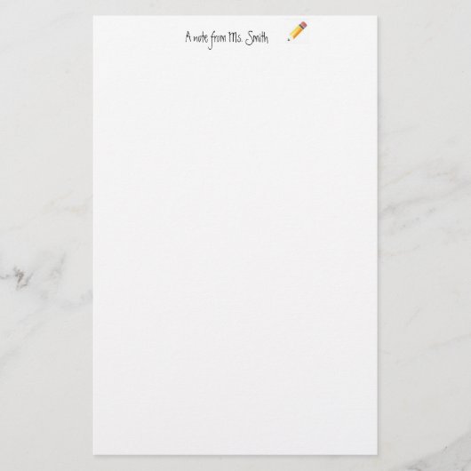 Lehrer stationär briefpapier (Vorderseite)