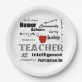 Lehrer-Stolz+Rotes Apple Pappteller (Vorderseite)