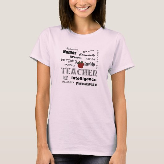 Lehrer-Stolz+Rotes Apple T-Shirt (Vorderseite)