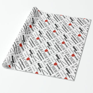 Lehrer-Stolz+Rotes Apple/Text-Entwurf Geschenkpapier