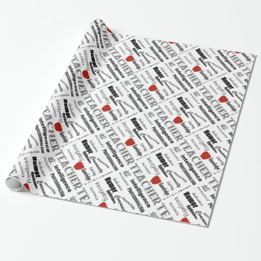 Lehrer-Stolz+Rotes Apple/Text-Entwurf Geschenkpapier (Ungerollt)