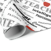 Lehrer-Stolz+Rotes Apple/Text-Entwurf Geschenkpapier (Rolleneckpunkt)