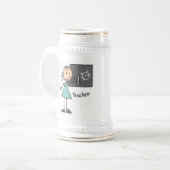 Lehrer-Strichmännchen Bierglas (Vorderseite Links)