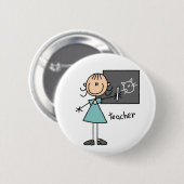 Lehrer-Strichmännchen-Knopf Button (Vorne & Hinten)