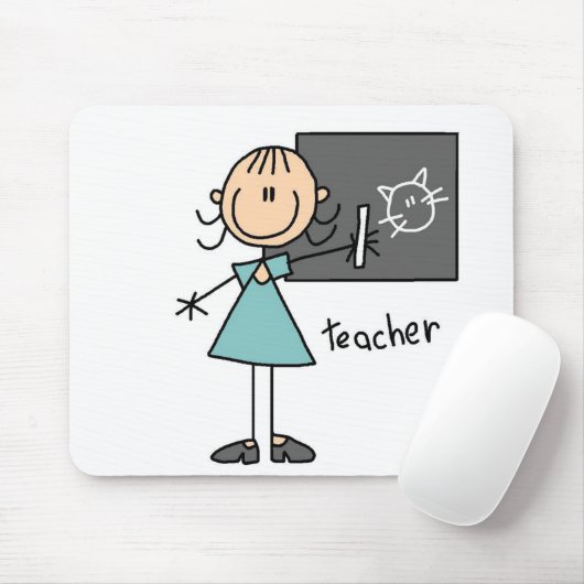 Lehrer-Strichmännchen Mousepad (Mit Mouse)