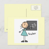 Lehrer-Strichmännchen Postkarte (Vorne/Hinten)