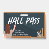 Lehrer Student Chalkboard Klassenzimmer Pass Ausweis (Vorderseite)