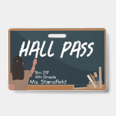 Lehrer Student Chalkboard Klassenzimmer Pass Ausweis (Vorderseite)