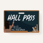 Lehrer Student Chalkboard Klassenzimmer Pass Ausweis (Vorderseite)