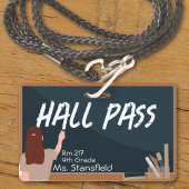 Lehrer Student Chalkboard Klassenzimmer Pass Ausweis