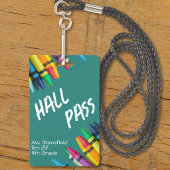 Lehrer Student Crayon Class Bad Hall Pass Ausweis