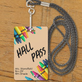 Lehrer Student Crayon Class Bad Hall Pass Ausweis