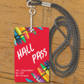Lehrer Student Crayon Class Bad Hall Pass Ausweis