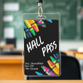 Lehrer Student Crayon Class Bad Hall Pass Ausweis