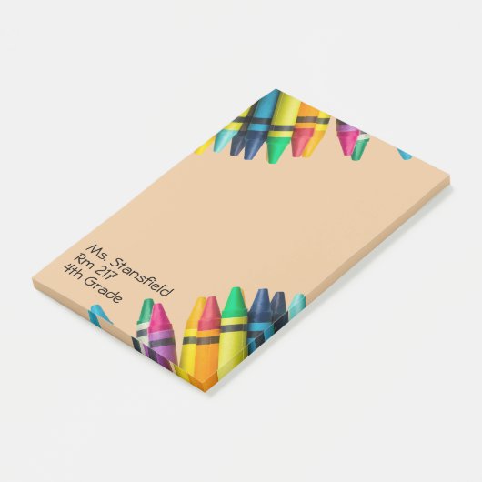 Lehrer Student Crayon Grundschule Klassenzimmer Post-it Klebezettel (angewinkelt)