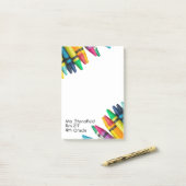 Lehrer Student Crayon Grundschule Klassenzimmer Post-it Klebezettel (Auf Schreibtisch)