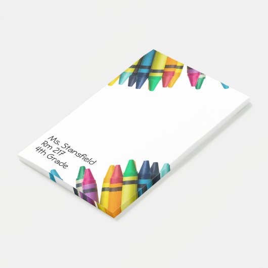 Lehrer Student Crayon Grundschule Klassenzimmer Post-it Klebezettel (angewinkelt)