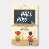 Lehrer Student Klassenzimmer Chalkboard Hall Pass Ausweis (Vorderseite)