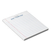 Lehrer Student Notebook-Papier eine Anmerkung aus Notizblock (angewinkelt)