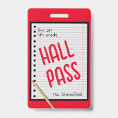 Lehrer Student Papier Klasse Bad Hall Pass Ausweis (Vorderseite)