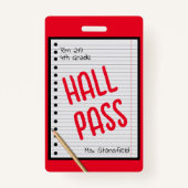 Lehrer Student Papier Klasse Bad Hall Pass Ausweis (Vorderseite)