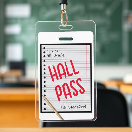 Lehrer Student Papier Klasse Bad Hall Pass Ausweis