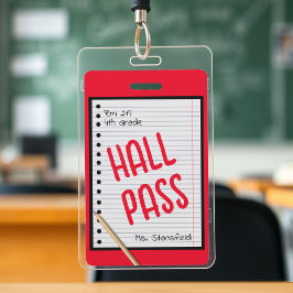 Lehrer Student Papier Klasse Bad Hall Pass Ausweis
