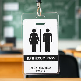 Lehrer Student Schule Restroom Bad Pass Ausweis
