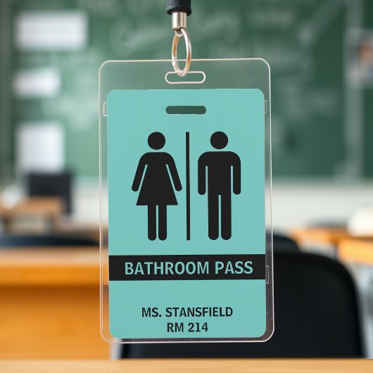 Lehrer Student Schule Restroom Bad Pass Ausweis