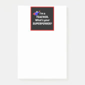 Lehrer-Super-Power Post-it Klebezettel (Vorderseite)