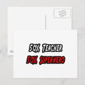 Lehrer/Superheld Postkarte (Vorne/Hinten)
